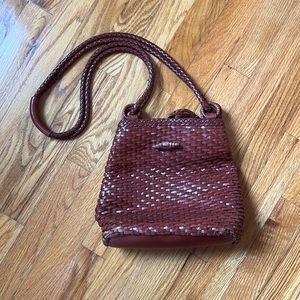 Vintage leather bucket bag